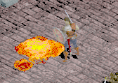 Hechizo 'Fire Bolt' en accin.